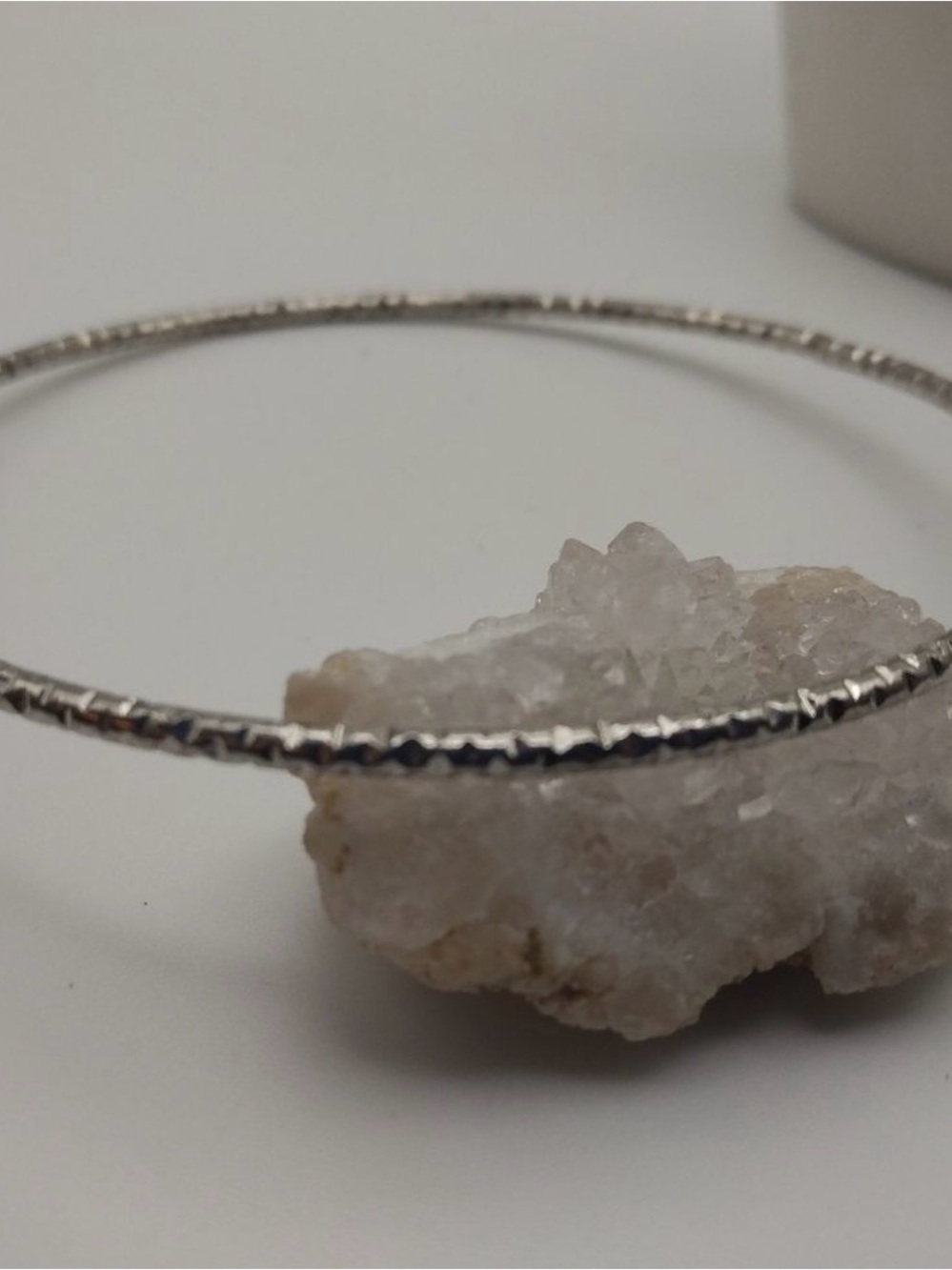 Sterling Silver Sparkle Bangle Bracelet - Picture 2 of 2